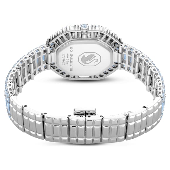 Matrix octagon 手錶, 長方形切割, 金屬手鏈, 藍色, 不銹鋼 - Swarovski, 5739632