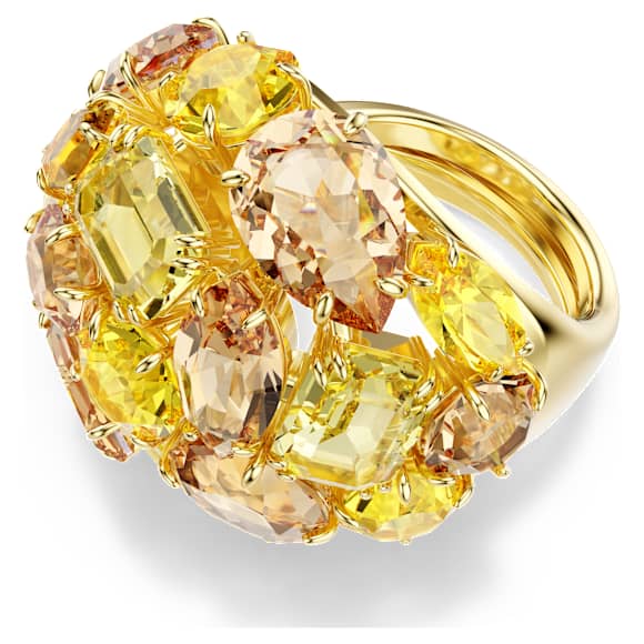 Bague cocktail Gema, Tailles variées, Jaune, Placage de ton or - Swarovski, 5739823