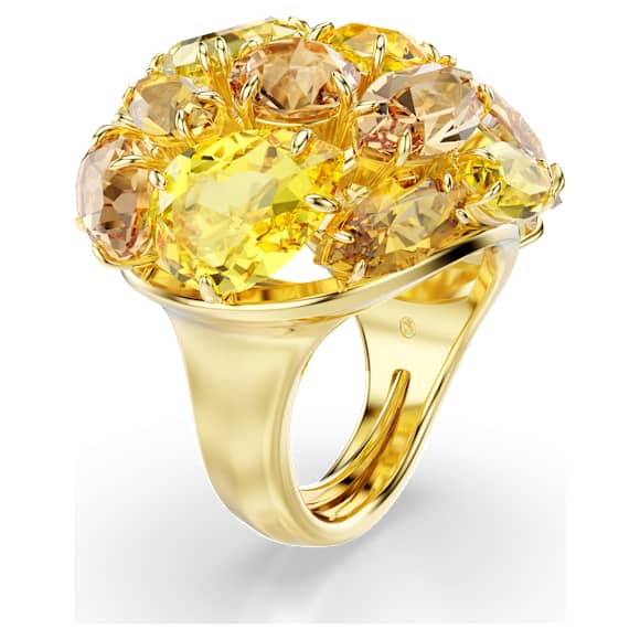 Bague cocktail Gema, Tailles variées, Jaune, Placage de ton or - Swarovski, 5739823