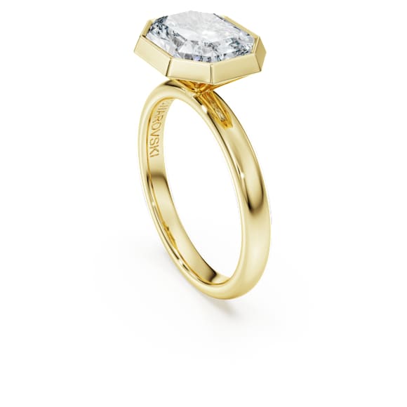 Octagon bezel ring, Lab-grown diamonds 3.0 ct tw, Octagon shape, 18K yellow gold - Swarovski, 5739865