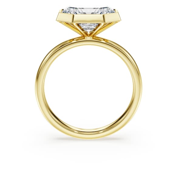 Octagon 베젤 링, 랩 그로운 다이아몬드 3.0ct tw, 옥타곤 쉐입, 18K 옐로우 골드 - Swarovski, 5739865
