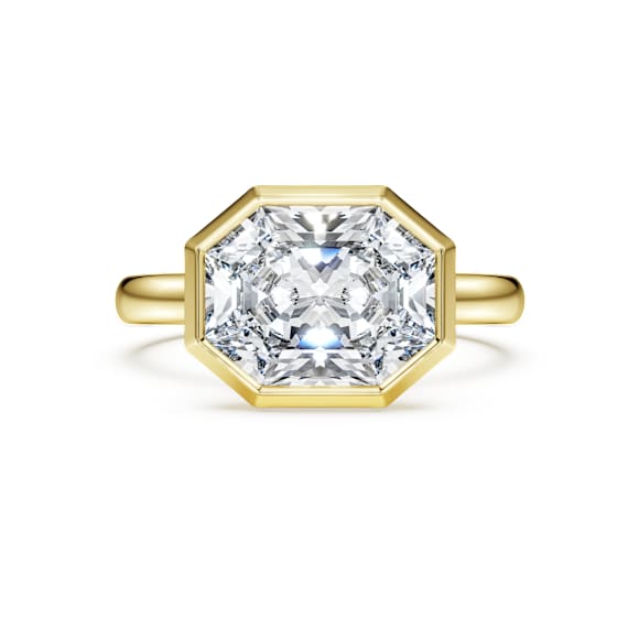 Octagon แหวนแบบฝังหุ้ม, เพชรสังเคราะห์ 3.0 กะรัต, ทรงแปดเหลี่ยม, ทองคำ 18K - Swarovski, 5739866