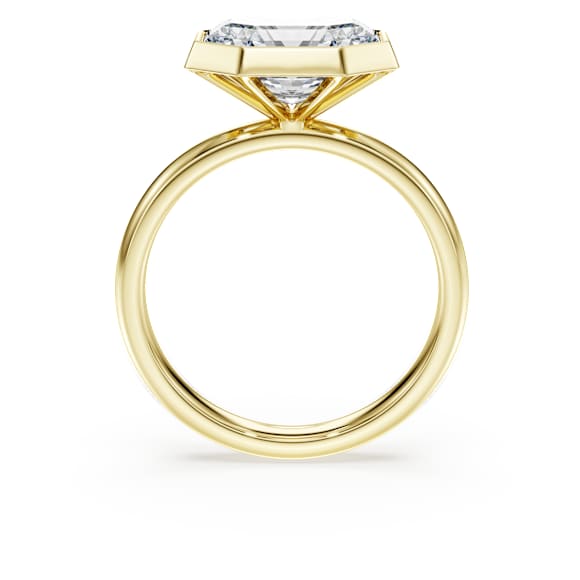 Octagon bezel ring, Lab-grown diamonds 3.0 ct tw, Octagon shape, 14K yellow gold - Swarovski, 5739872