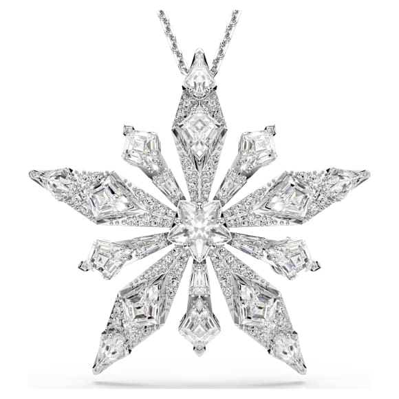 Idyllia pendant, Star, White, Rhodium plated - Swarovski, 5740116