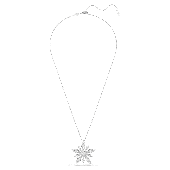 Idyllia pendant, Star, White, Rhodium plated - Swarovski, 5740116