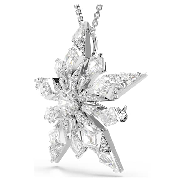 Pandantiv Idyllia, Stea, Alb, Placat cu rodiu - Swarovski, 5740116