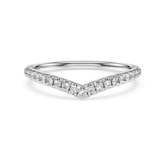 Eternity V band ring, Lab-grown diamonds 0.25 ct tw, Round shape, 14K white gold - Swarovski, 5740161