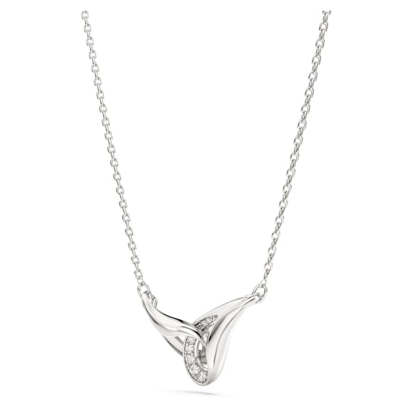 Swarovski Classica 鏈墜, 圓形切割, 環環相扣, 白色, 925 銀 - Swarovski, 5740343
