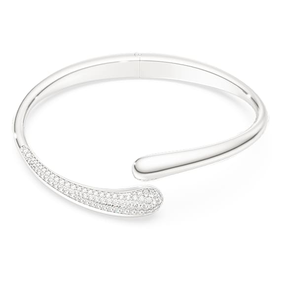 Swarovski Classica bangle, Intertwining, Round cut, White, Sterling silver - Swarovski, 5740346