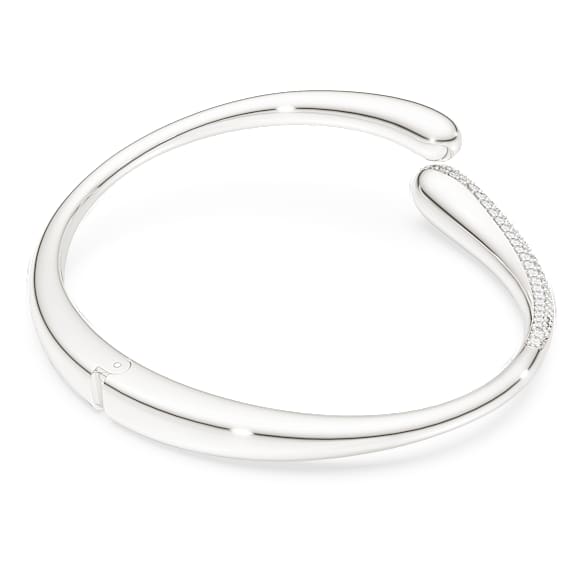 Brățară fixă Swarovski Classica, Împletită, Tăietură rotundă, Albă, Argint sterling - Swarovski, 5740346