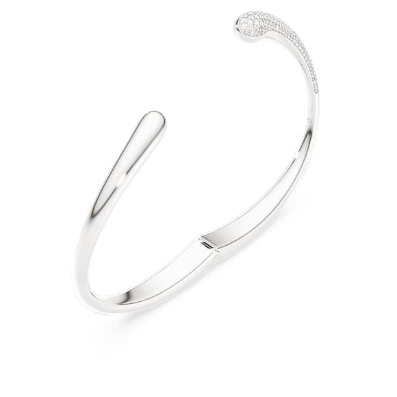 Classica 手镯, 交织造型，圆形切割, 白色, 银 - Swarovski, 5740348