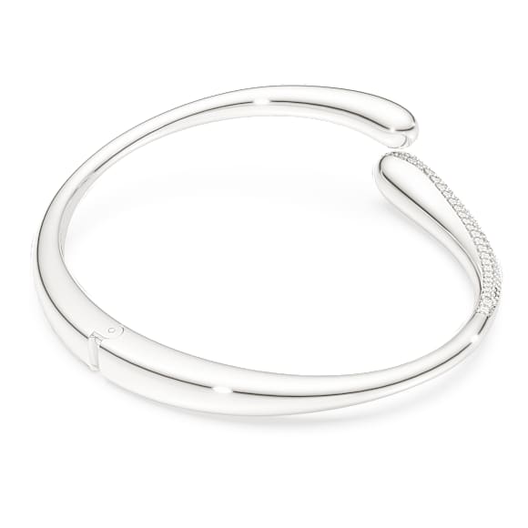 Classica 手镯, 交织造型，圆形切割, 白色, 银 - Swarovski, 5740348