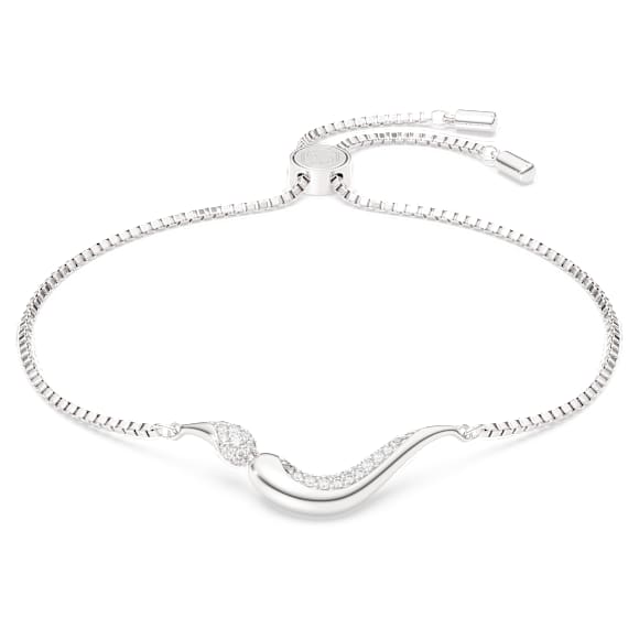 Brățară Classica, Tăietură rotundă, Alb, Argint veritabil - Swarovski, 5740349