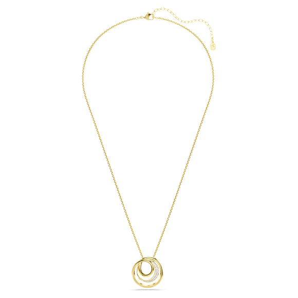 Verižica Hyperbola, Okrogli rez, Bela, V videzu 18-karatnega zlata - Swarovski, 5740410
