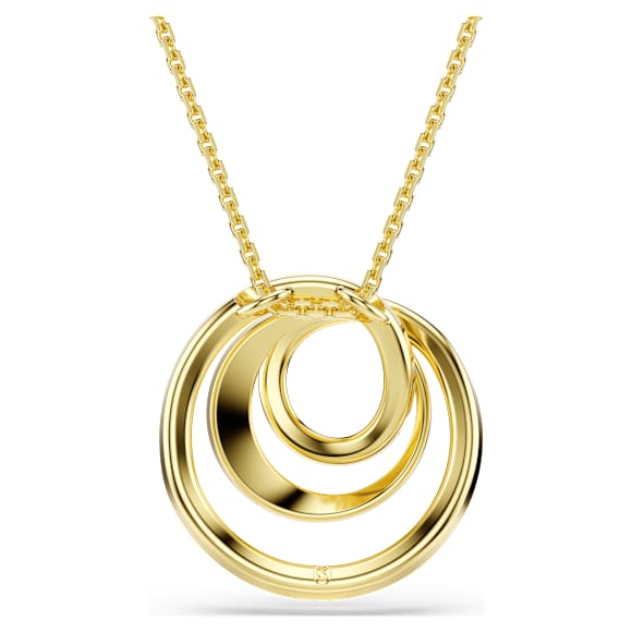 Hyperbola necklace, Round cut, White, Gold-tone plated - Swarovski, 5740410