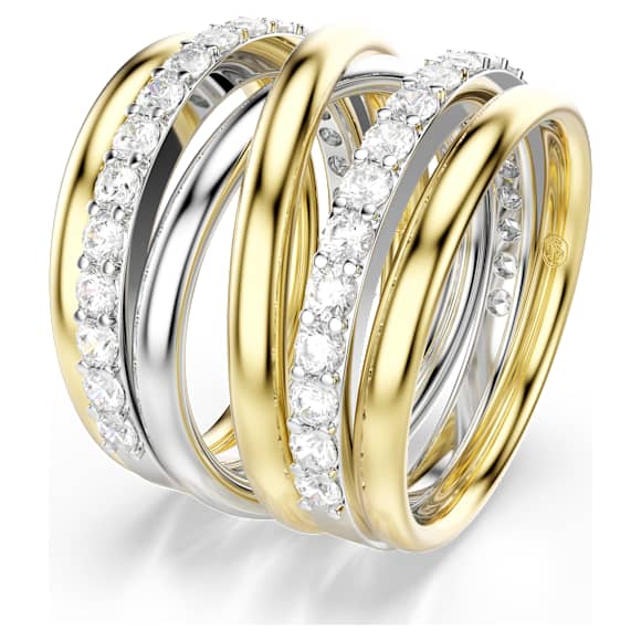 Hyperbola 个性戒指, 圆形切割, 白色, 混合金属润饰 - Swarovski, 5740414