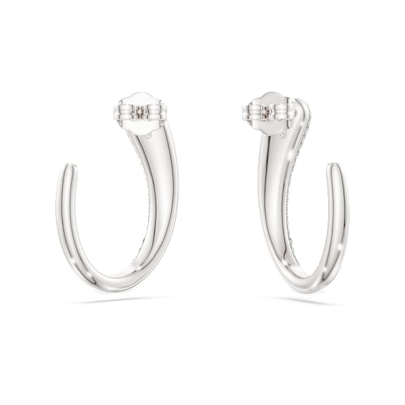 Swarovski Classica Kreolen, Rundschliff, Weiß, Sterlingsilber - Swarovski, 5740456