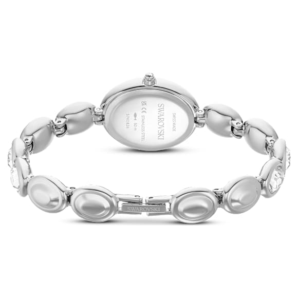 Imber oval Klocka, Tillverkad i Schweiz, Metallarmband, Silverfärgad, Rostfritt stål - Swarovski, 5740826