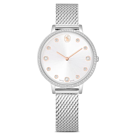 Clarica horloge, Swiss Made, Metalen armband, Zilverkleurig, Roestvrij staal - Swarovski, 5740971
