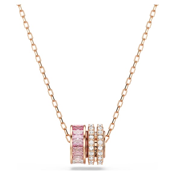 Connexus pendant, Mixed cuts, Pink, Rose gold-tone plated - Swarovski, 5741332
