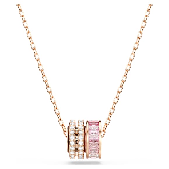Connexus pendant, Mixed cuts, Pink, Rose gold-tone plated - Swarovski, 5741332