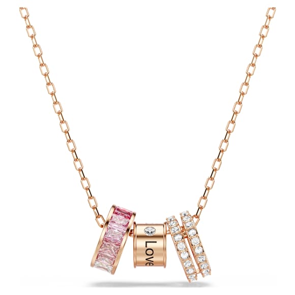 Connexus pendant, Mixed cuts, Pink, Rose gold-tone plated - Swarovski, 5741332