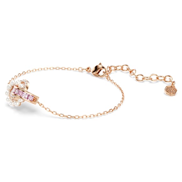 Connexus 手链, 仿水晶珍珠, 混合切割, 粉红色, 镀玫瑰金色调 - Swarovski, 5741336