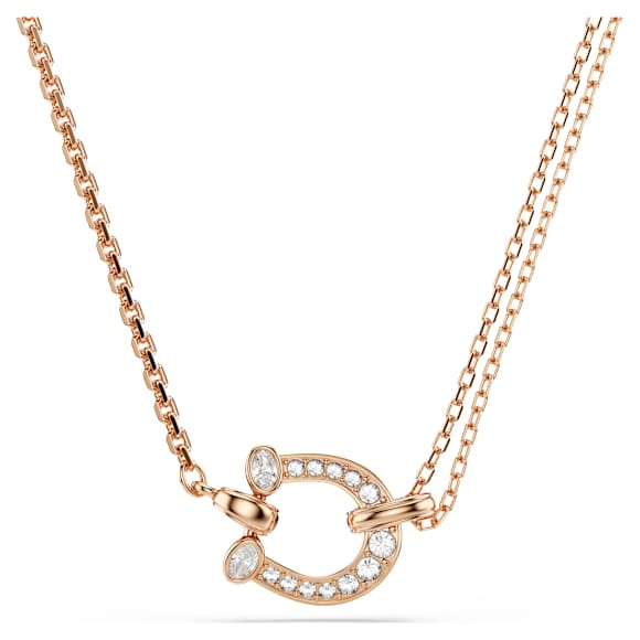 Symbolica pendant, Pavé, Horse shoe, White, Rose gold-tone plated - Swarovski, 5741462