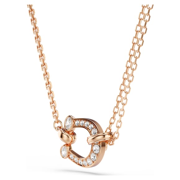 Pendentif Symbolica, Pavé, Fer à cheval, Blanc, Doré à l’or rose 18 carats (750/1000) - Swarovski, 5741462