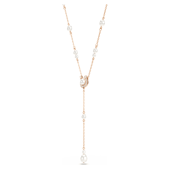Symbolica Y-Halskette, Kristallperle, Pavé, Hufeisen, Weiß, Roségold-Legierungsschicht - Swarovski, 5741463