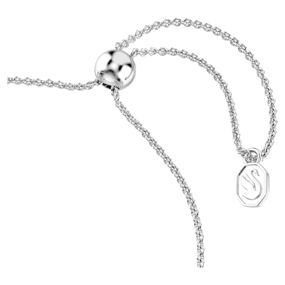 Idyllia armband, Verschillende slijpvormen, Pijl, Wit, Rodium toplaag - Swarovski, 5741523