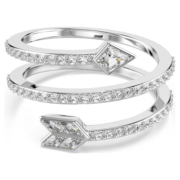 Idyllia 戒指图案, 混合切割, 箭头, 白色, 镀铑 - Swarovski, 5741524