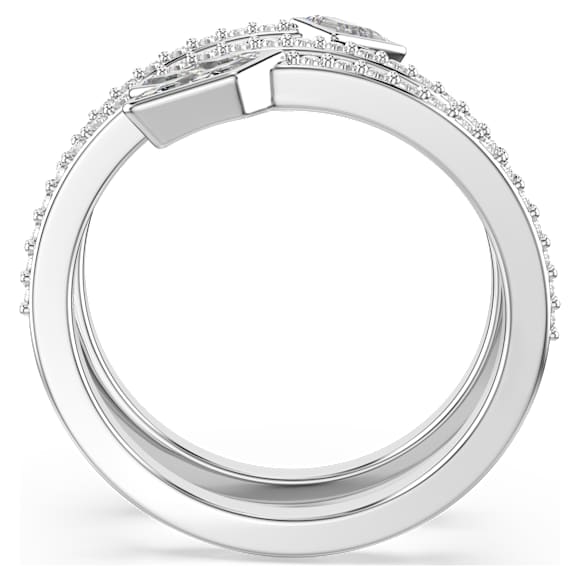Idyllia Motif Yüzük, Karışık kesimler, Ok, Beyaz, Rodyum kaplama - Swarovski, 5741526