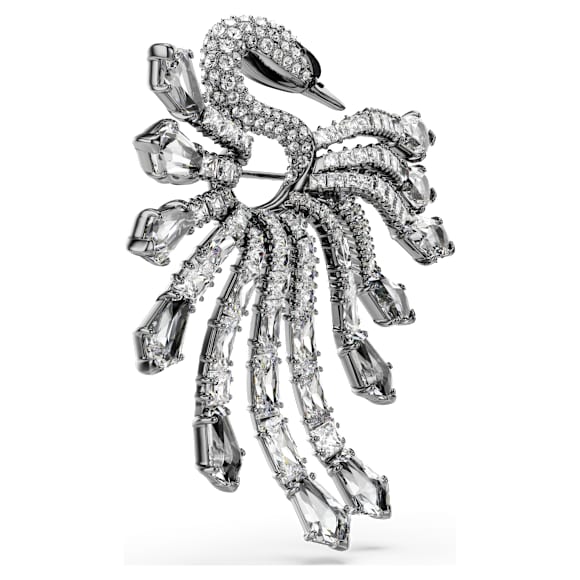 The Vienna Collection bross, Hattyú, Fehér, Ruténium bevonattal - Swarovski, 5741557