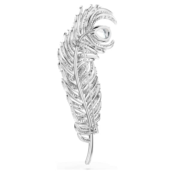 Vienna ブローチ, ミックスカット, フェザー, ホワイト, ロジウム・プレーティング - Swarovski, 5741558