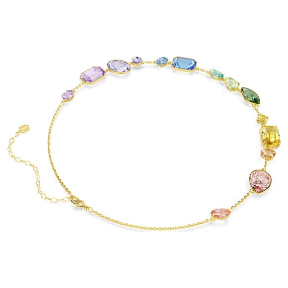 Gema nyaklánc, Vegyes metszés, Többszínű, 18 kt-os aranybevonat - Swarovski, 5741584