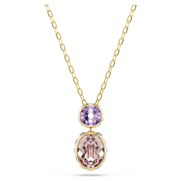 Pendentif Chroma, Tailles variées, Multicolore, Doré à l’or 18 carats (750/1000) - Swarovski, 5741586