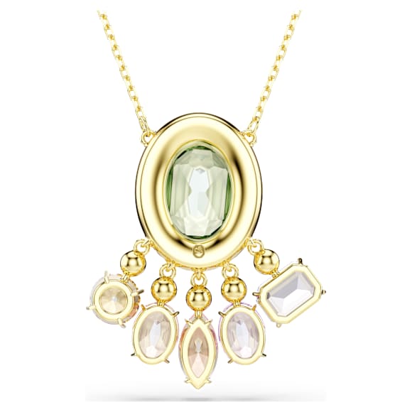 Pingente Gema, Combinação de lapidações, Cristais suspensos, Multicor, Lacado a dourado - Swarovski, 5741587