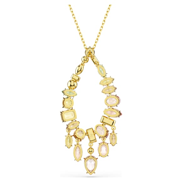 Gema medál, Vegyes metszés, Többszínű, 18 kt-os aranybevonat - Swarovski, 5741589