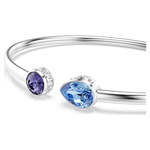 Chroma bangle, Mixed cuts, Multicoloured, Rhodium plated - Swarovski, 5741780