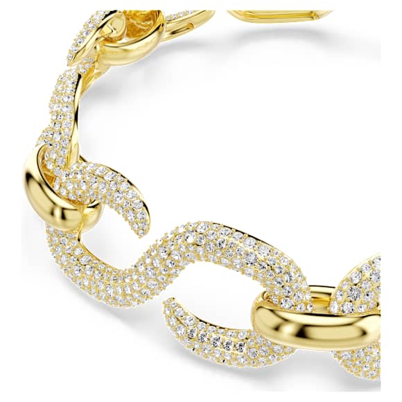 Dextera 頸鍊, 圓形切割, 白色, 鍍金色色調 - Swarovski, 5741788