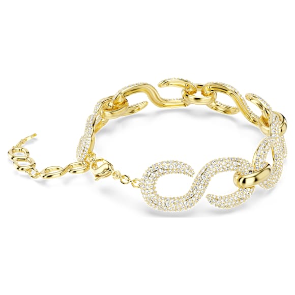 Dextera 초커 네크리스, 라운드 컷, 화이트, 18K 골드 피니시 - Swarovski, 5741788