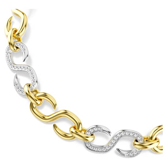 Dextera สร้อยคอ, เจียระไนทรง Round, สายโซ่, ขาว, เคลือบโลหะหลากชนิด - Swarovski, 5741795