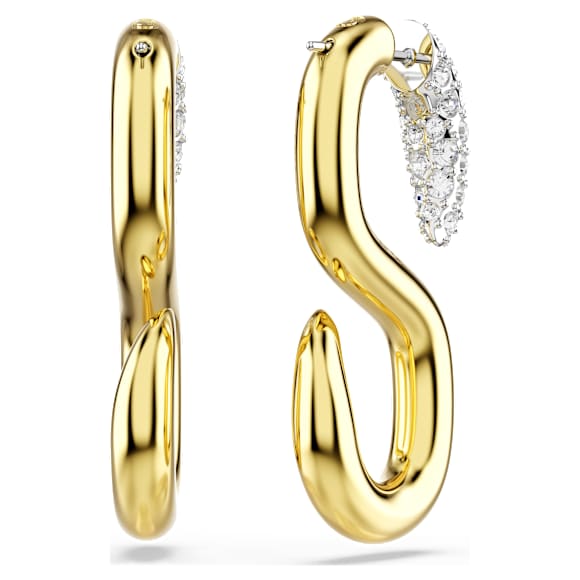 Dextera 이어링, 라운드 컷, 화이트, 믹스 메탈 피니시 - Swarovski, 5741796