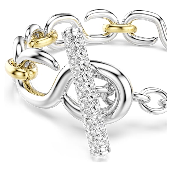 Náramek Dextera, Kulatý výbrus, Americké zapínání, Bílá, Povrchová úprava použitím směsi kovů - Swarovski, 5741797