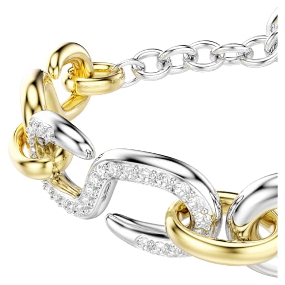 Dextera bracelet, Round cut, T-bar, White, Mixed metal finish - Swarovski, 5741798