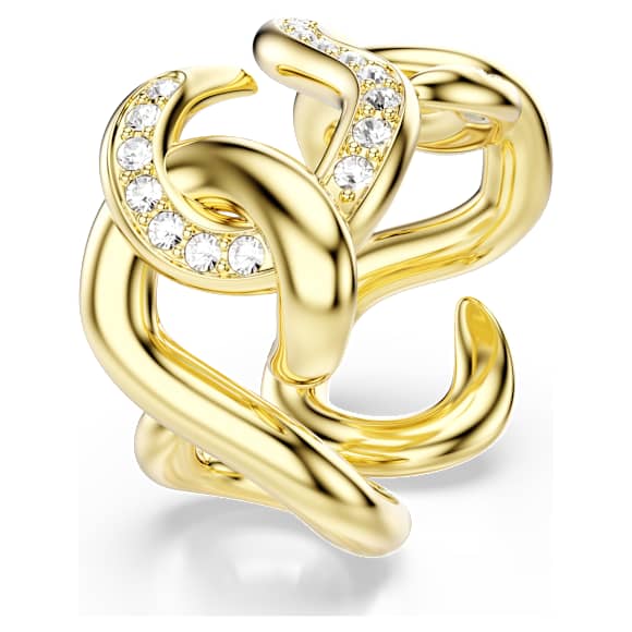 Otevřený prsten Dextera, Kulatý výbrus, Bílá, Povrchová úprava z 18k zlata - Swarovski, 5741800