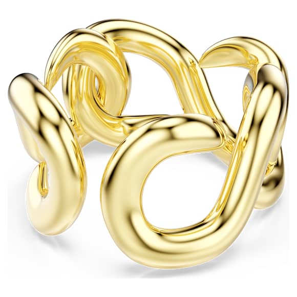 Otwarty pierścionek Dextera, Szlif okrągły, Biały, Wykończenie z 18-karatowego złota - Swarovski, 5741800
