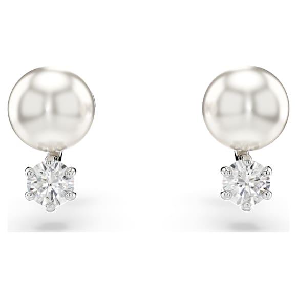 Matrix set, Crystal Pearl, Ronde slijpvorm, Wit, Rodium toplaag - Swarovski, 5742040