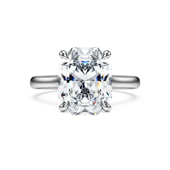 Eternity solitaire ring, Lab-grown diamonds 3.88 ct tw, Octagon shape, 18K white gold - Swarovski, 5742196